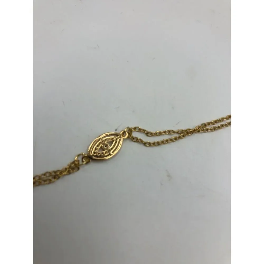 18K Gold Plated Women's Evil Eye Bracelet with Center Faux Stone Waterproof